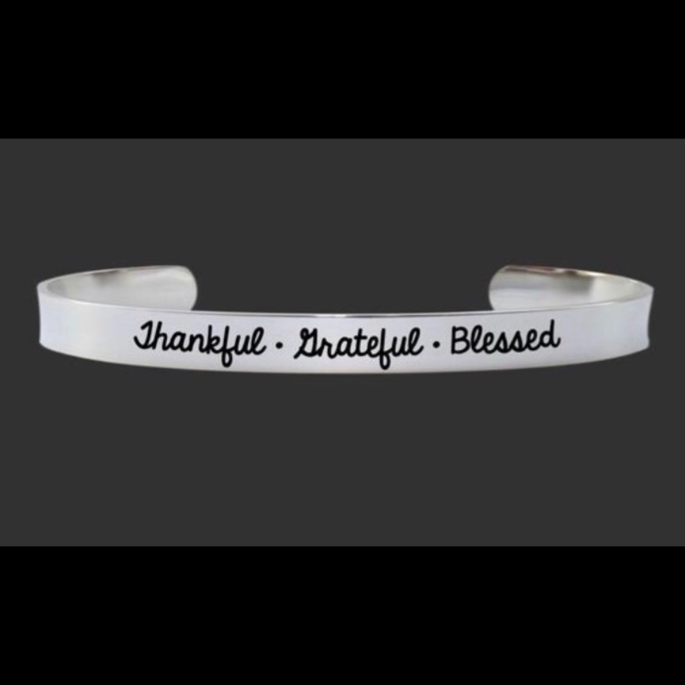 “Thankful Grateful Blessed” cuff bracelet - Picture 1 of 1